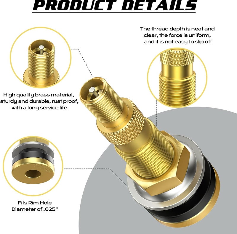 Dueilgo 10PCS TR618A Tractor Tire Valve Stems, Tubeless Air Liquid Agriculture Valve Stems for Tubeless Tires, Industrial, Agricultural Wheels, Tractors, Graders - Image 3